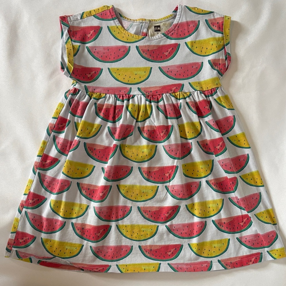 Tea Collection Watermelon Slice Dress - Red and Yellow